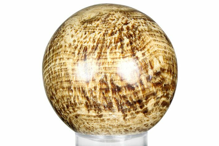 Polished Banded Aragonite Sphere - Peru #363430